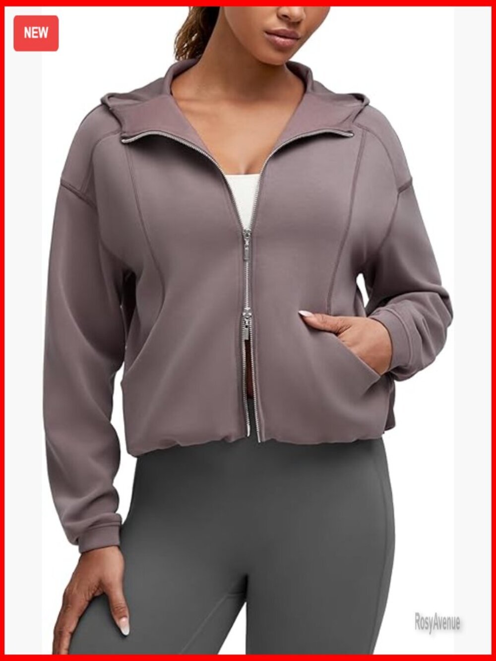 Two Way Zip Jacket Soft Modal Hoodie with Pockets Casual Lounge